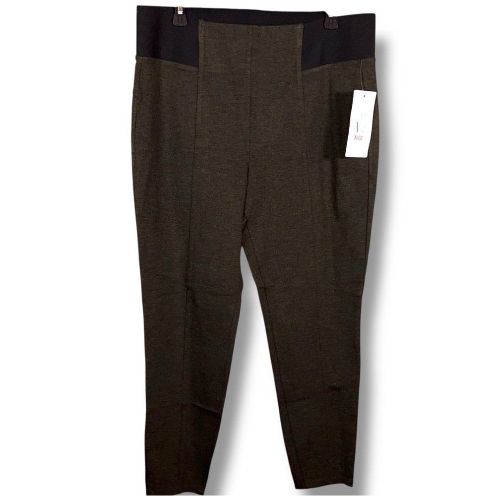 NEW XL Maurices Skinny Ankle Leggings Olive Green Black Accent Leggings Stretch